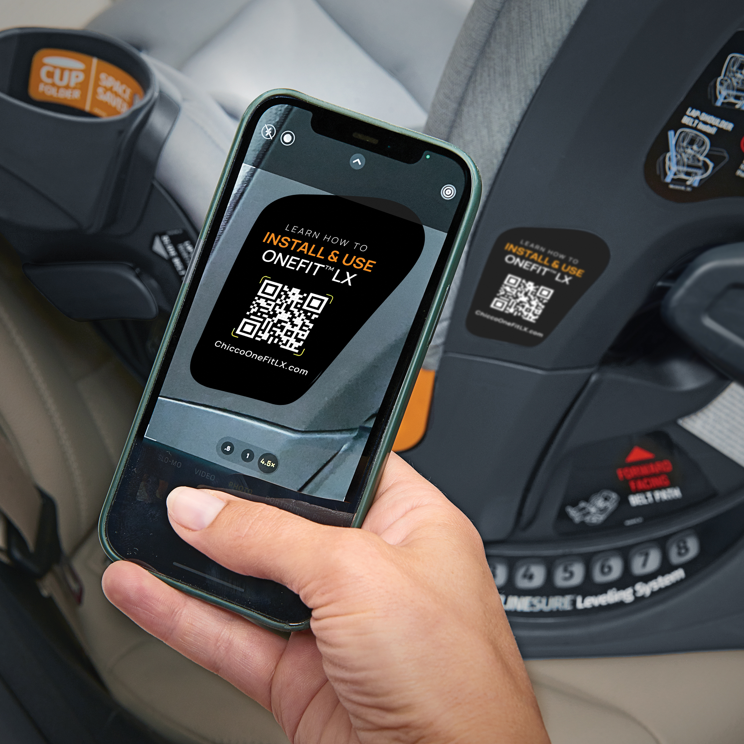 Chicco OneFit LX ClearTex All-in-One Car Seat - Ebony.