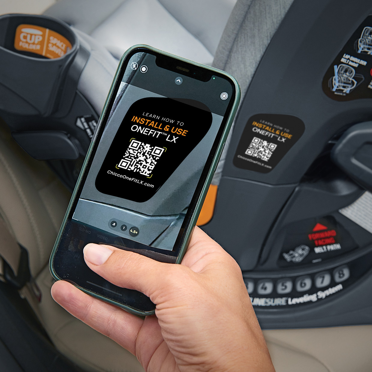 Chicco OneFit LX ClearTex All-in-One Car Seat - Ebony.