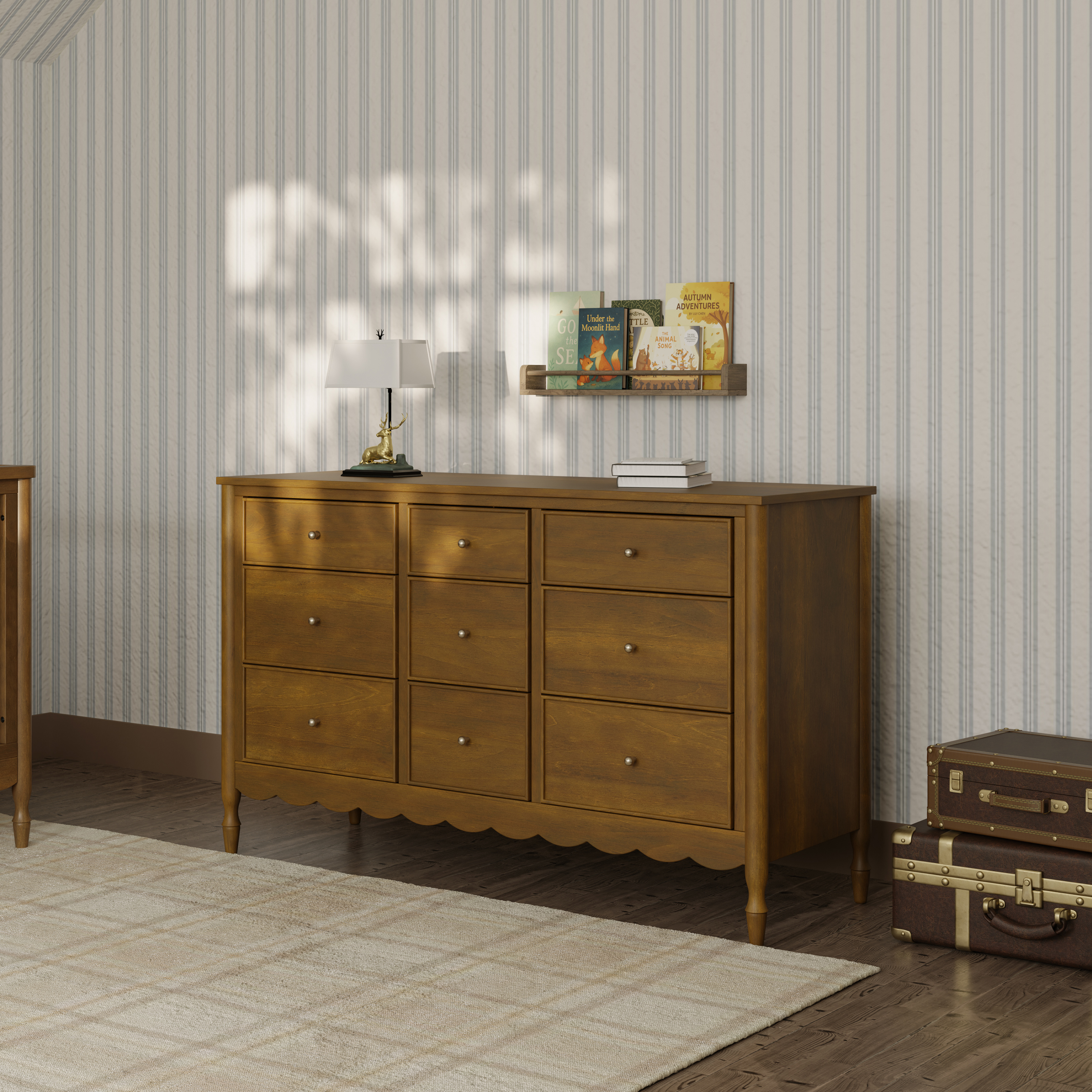 Namesake Ambrosia 9-Drawer Assembled Dresser - Natural Walnut.