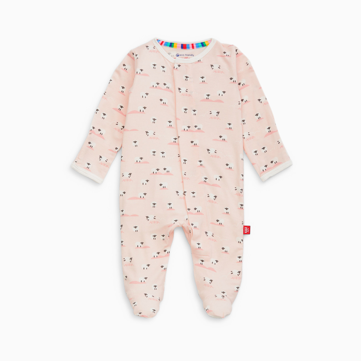 Magnetic Me Modal Magnetic Footie - Pastel Pink Baa Baa Baby, 0-3 M.