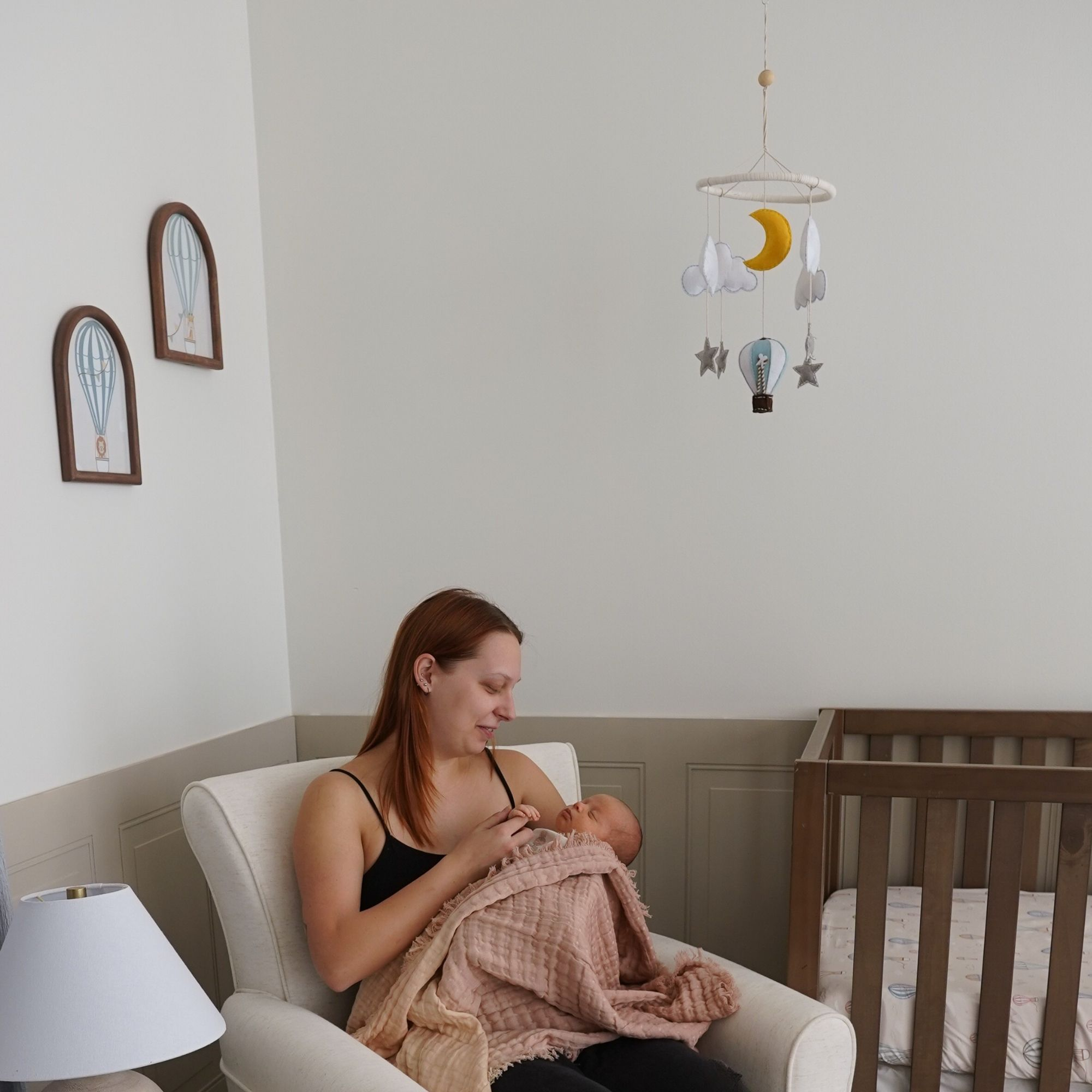 Crane Baby Skye Hot Air Balloon Ceiling Hanging.