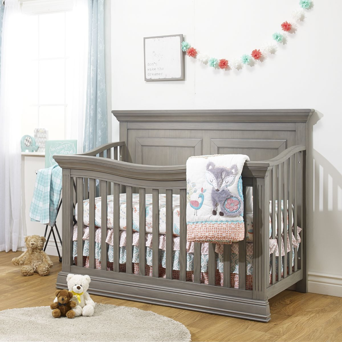 Sorelle Paxton 4-in-1 Crib - Heritage Gray.