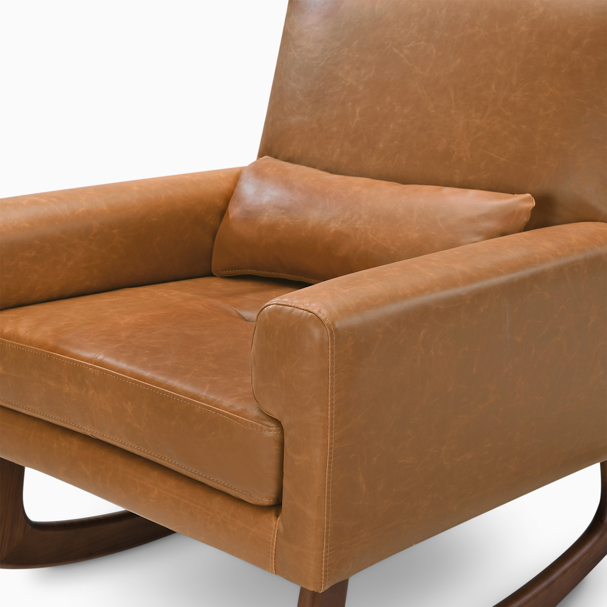 Nursery Works Sleepytime Rocker - Pu Tan Leather/Walnut Legs.