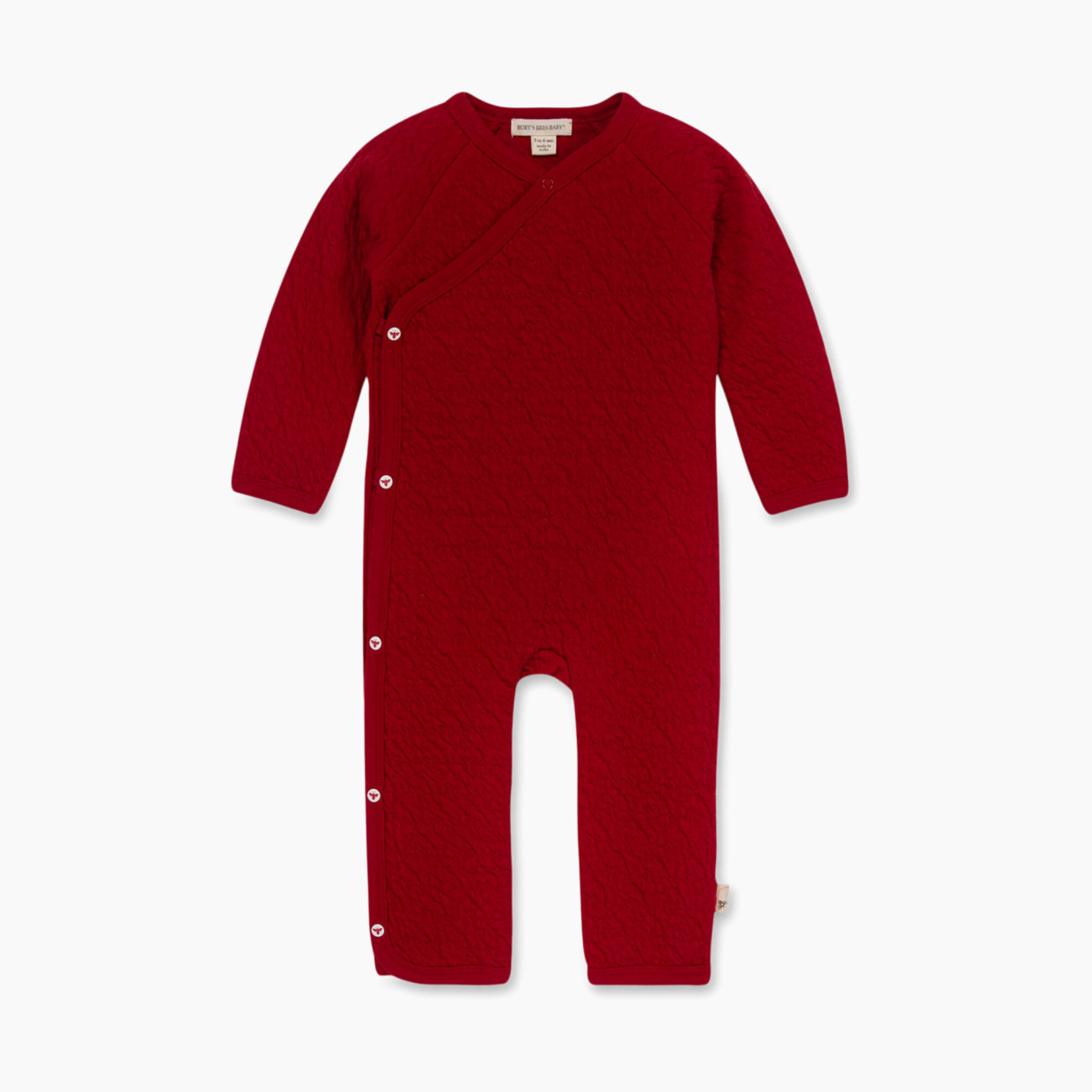 Burt's Bees Baby Romper Jumpsuit, 100% Organic Cotton One-Piece Coverall - Cardinal Red, 0-3 Months.