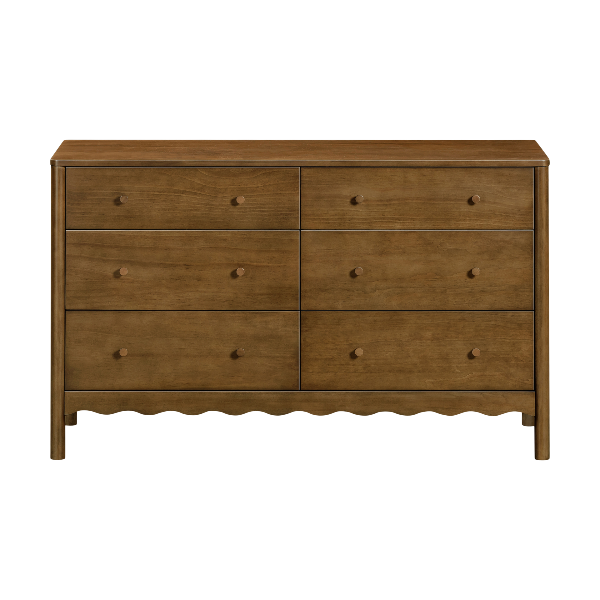 babyletto Swell 6-Drawer Assembled Dresser - Natural Walnut.