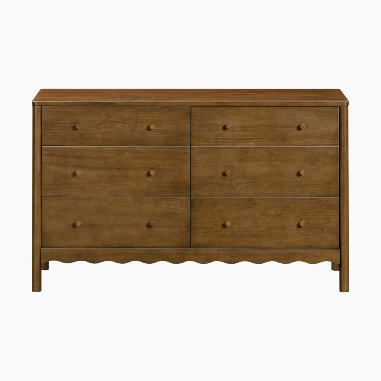 babyletto Swell 6-Drawer Assembled Dresser - Natural Walnut.