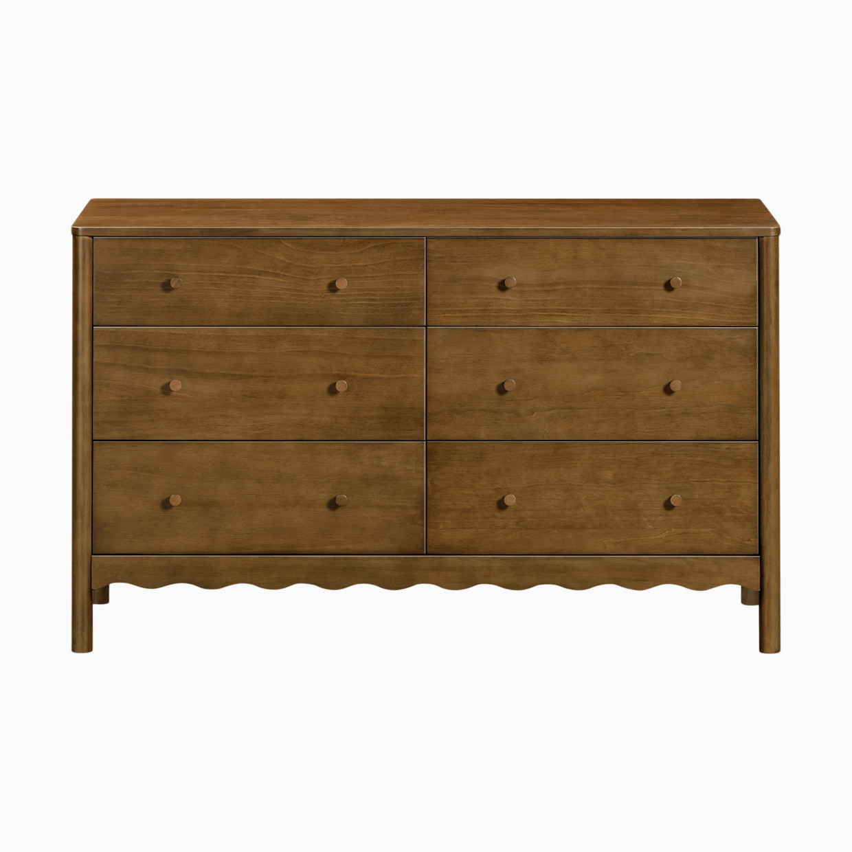 babyletto Swell 6-Drawer Assembled Dresser - Natural Walnut.