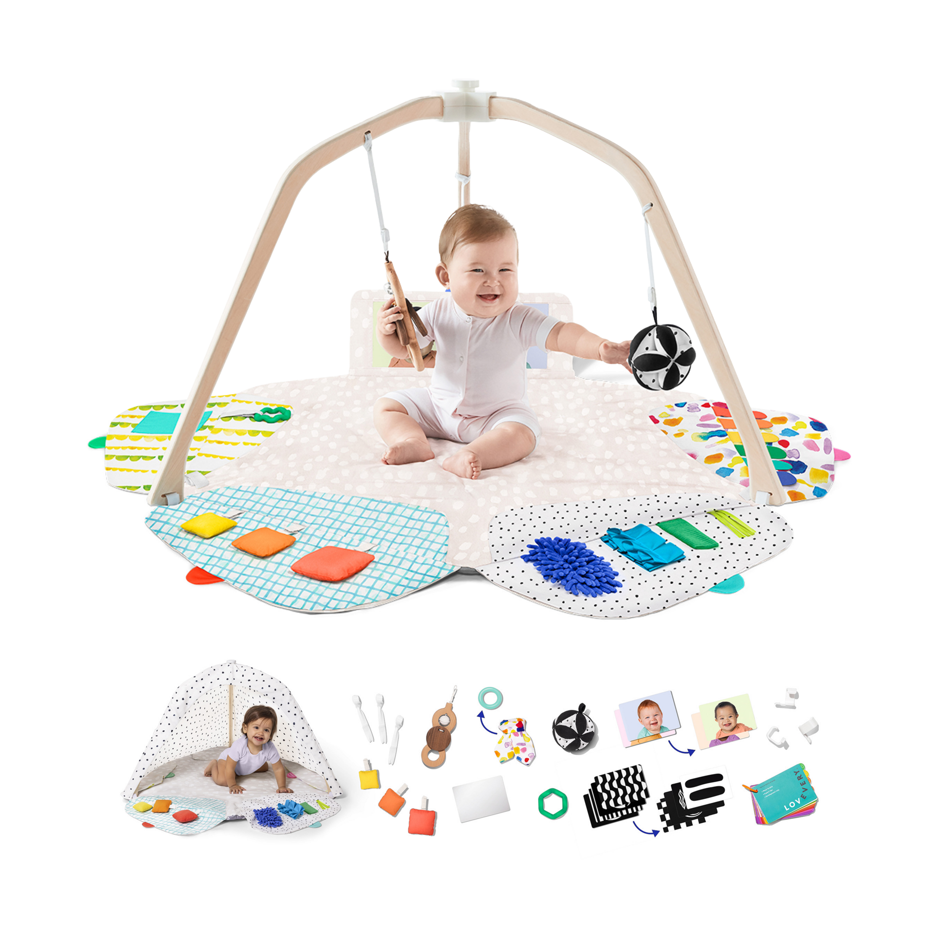 LOVEVERY | The Play Gym | Award Winning For Baby , Stage-Based Developmental Activity Gym & Play Mat for Baby to Toddler
