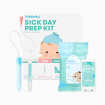 Frida Baby Sick Day Prep Kit, 4pc Set, Essentials Includes NoseFrida Nasal Aspirator, MediFrida Pacifier Medicine Dispenser, Breathefrida Vapor Chest Rub + Snot Wipes, Soothe Stuffy Noses for Babies