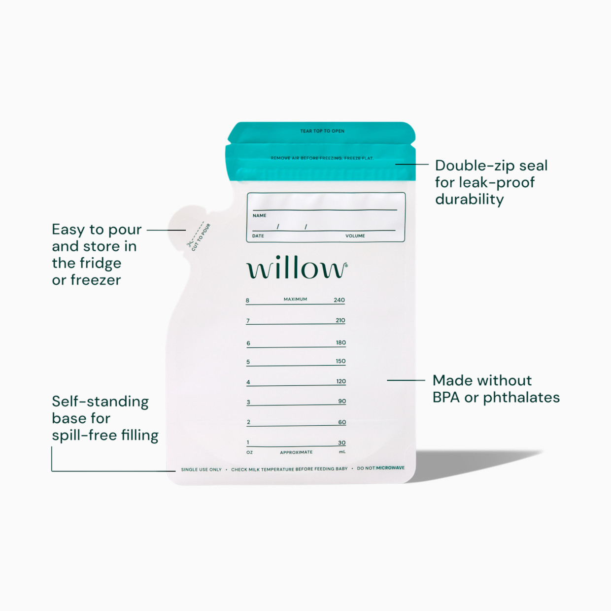 Willow Breast Milk Storage Bags - 100.