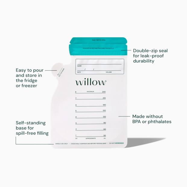 Willow Breast Milk Storage Bags.