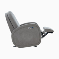 Recliner with extended footrest and side controls
