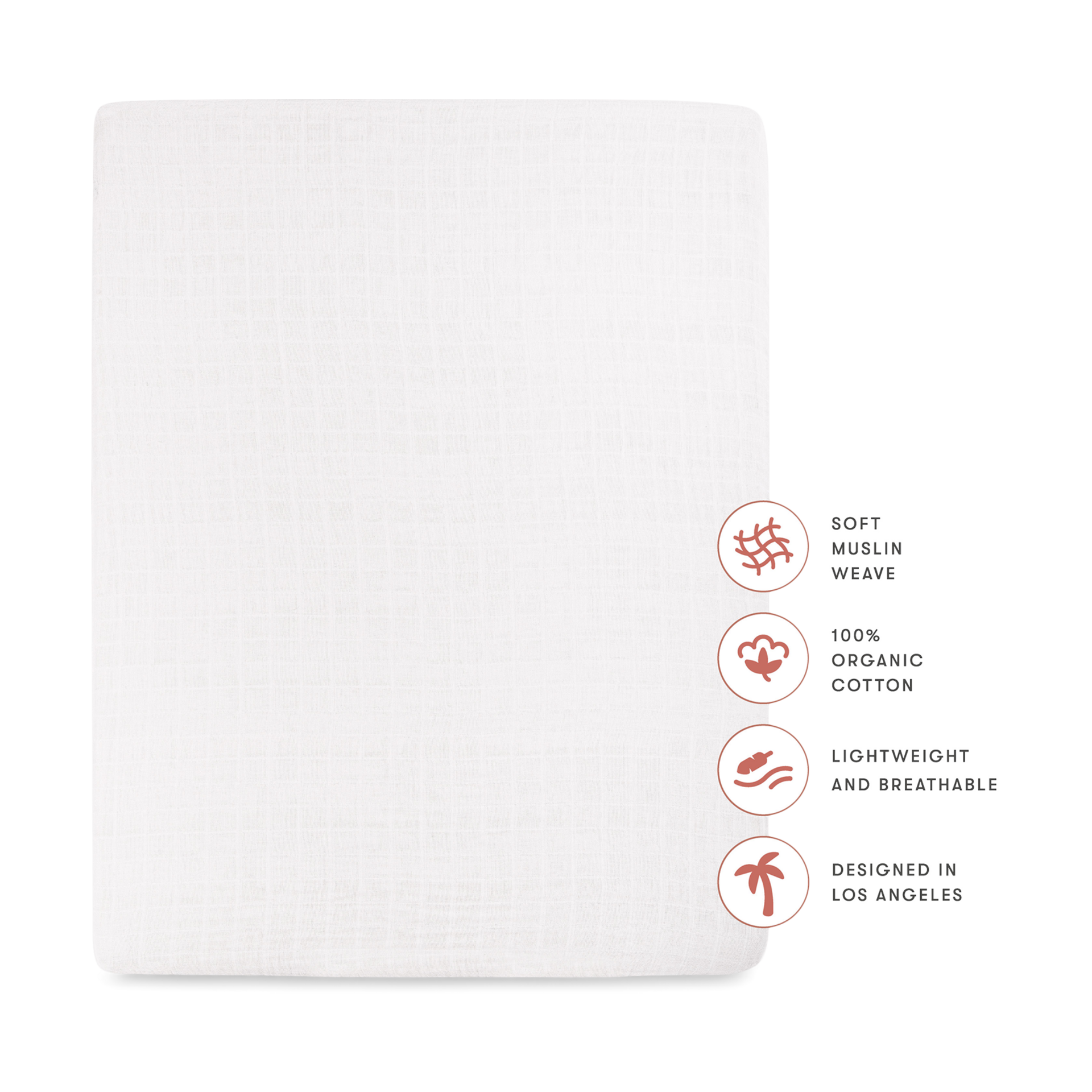 babyletto All-Stages Midi Crib Sheet - White.