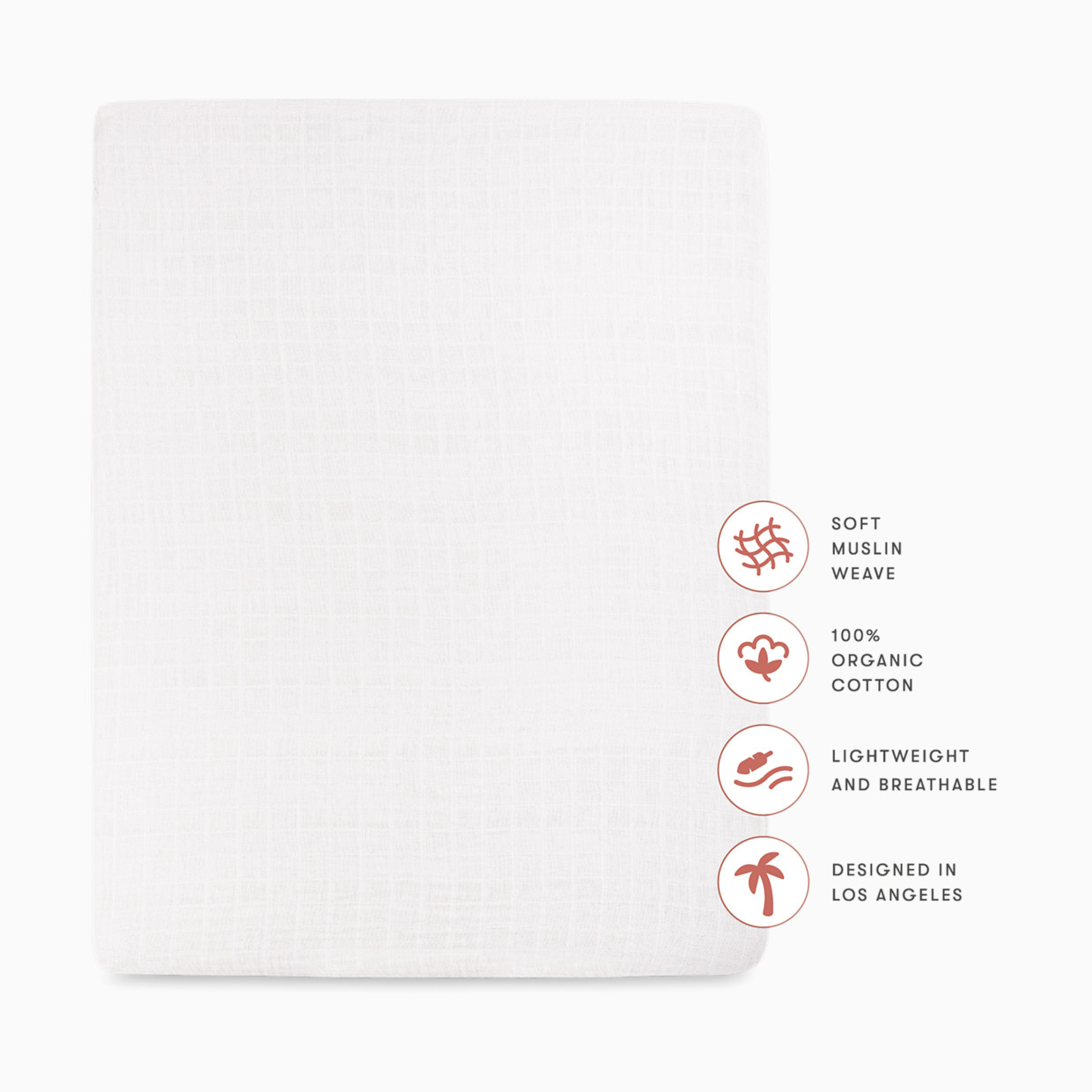 babyletto All-Stages Midi Crib Sheet - White.