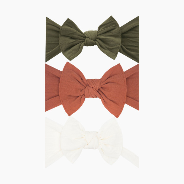 Baby Bling Classic Knot Headband Set (3 pack) - Army Green, Clay, And Ivory.