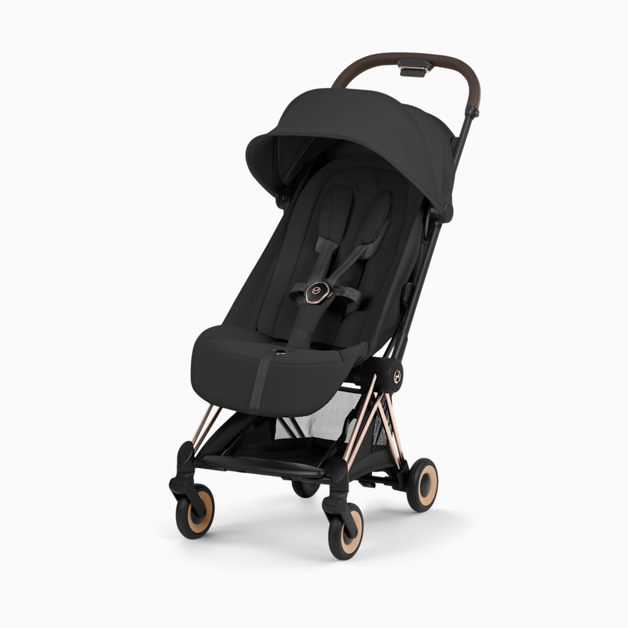 Cybex COYA Stroller - Style Collection - Rose Gold Frame/Sepia Black Lux Seat.