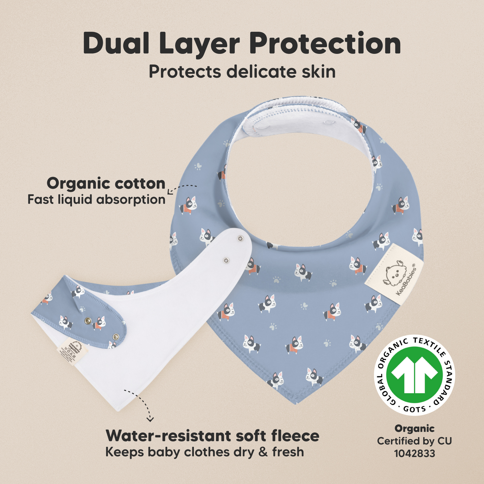 KeaBabies Organic Bandana Bibs (8 Pack) - Pets & Paws, 8.