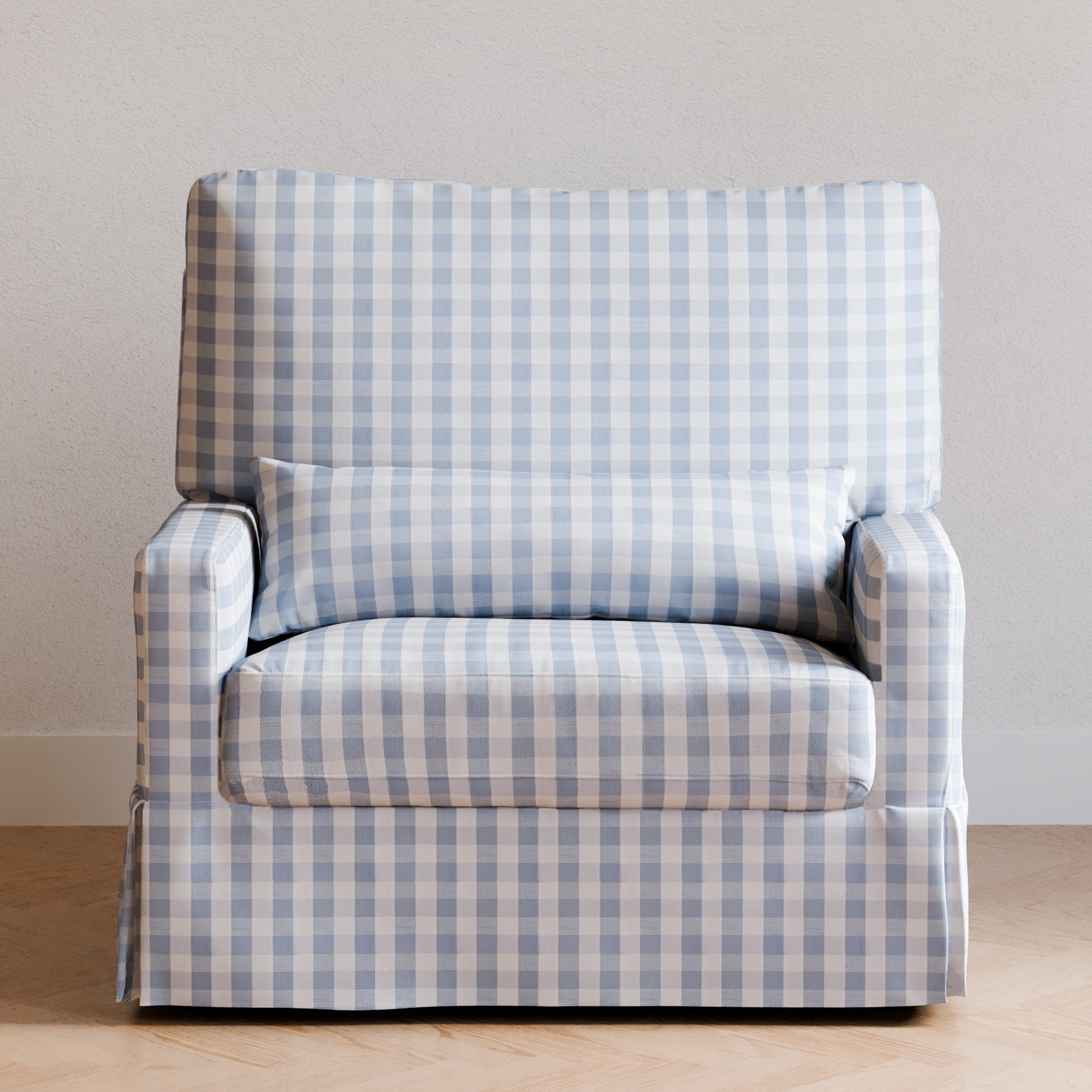 Namesake Crawford Pillowback Chair and a Half - Blue Gingham.