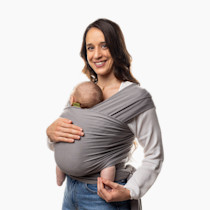 Boba Baby Wrap Carrier – Original Baby Sling Carrier for Newborns (7–35 lbs), Soft, Secure, Hands-Free & Ergonomic, Ideal for Comfortable Bonding, New Parents (Grey)