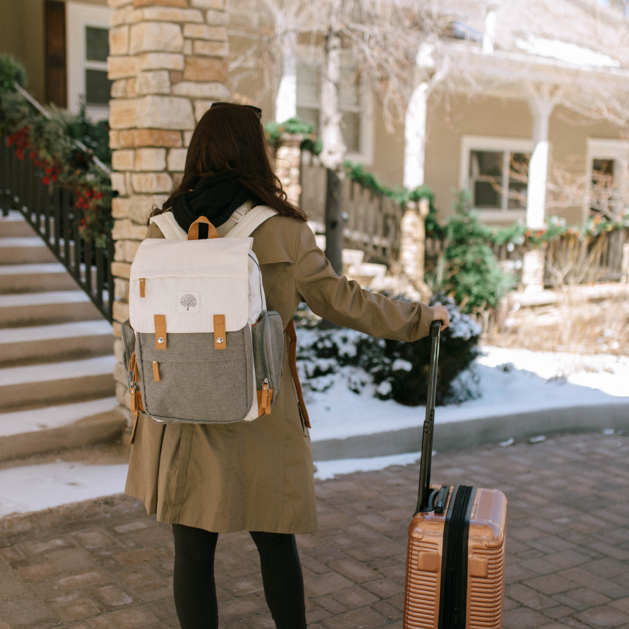Parker Baby Co. Birch Bag Diaper Backpack - Cream.
