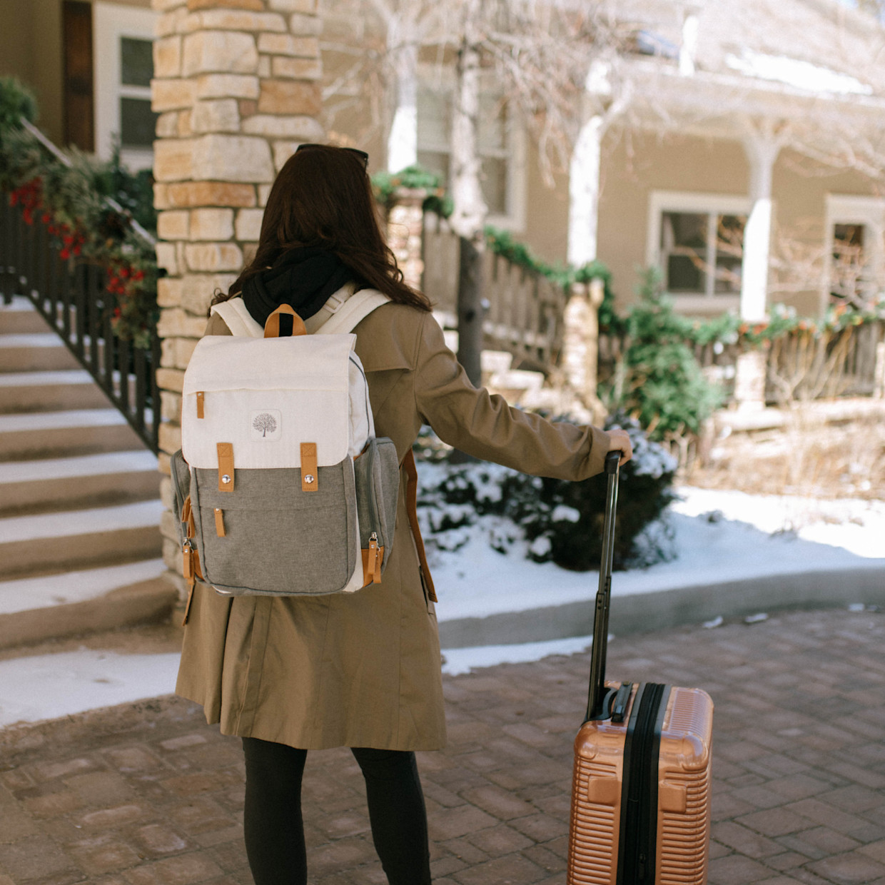 Parker Baby Co. Birch Bag Diaper Backpack - Cream.