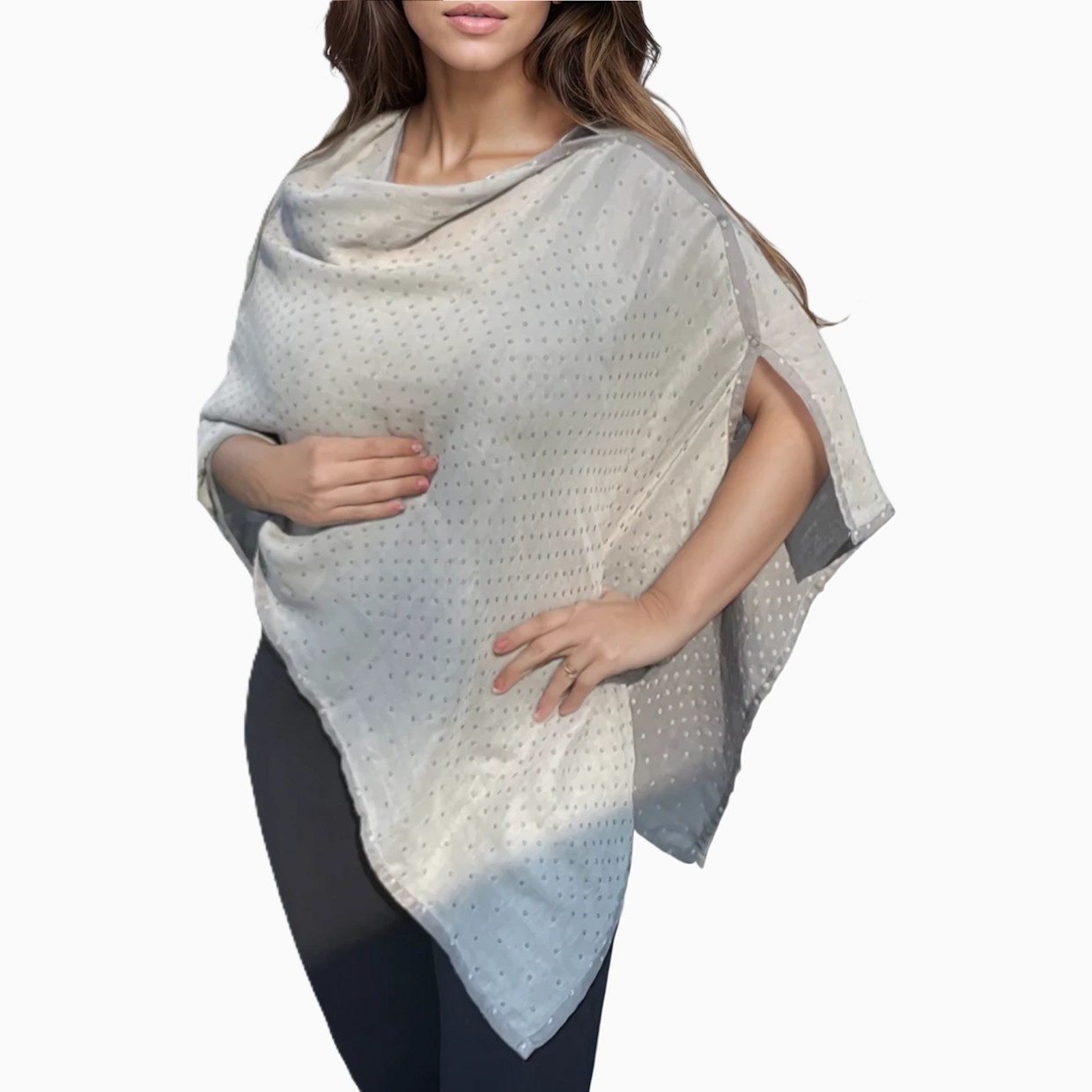 Simple Wishes The Haven 100% Cotton 7-in-1 Nursing Cover - Gray Dots.