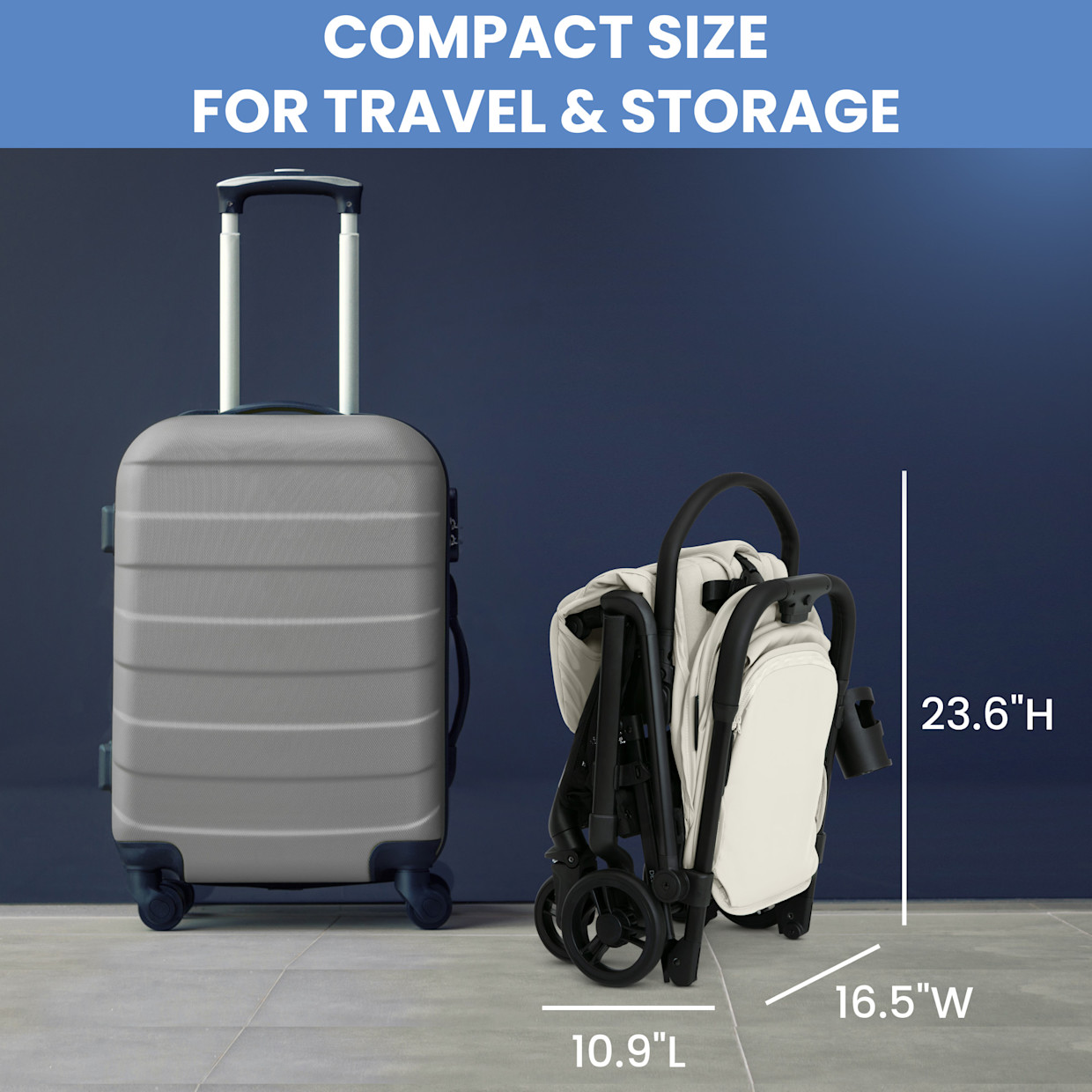 Delta Children Icon Ultra Compact Lightweight Everyday & Travel Stroller - Cream.