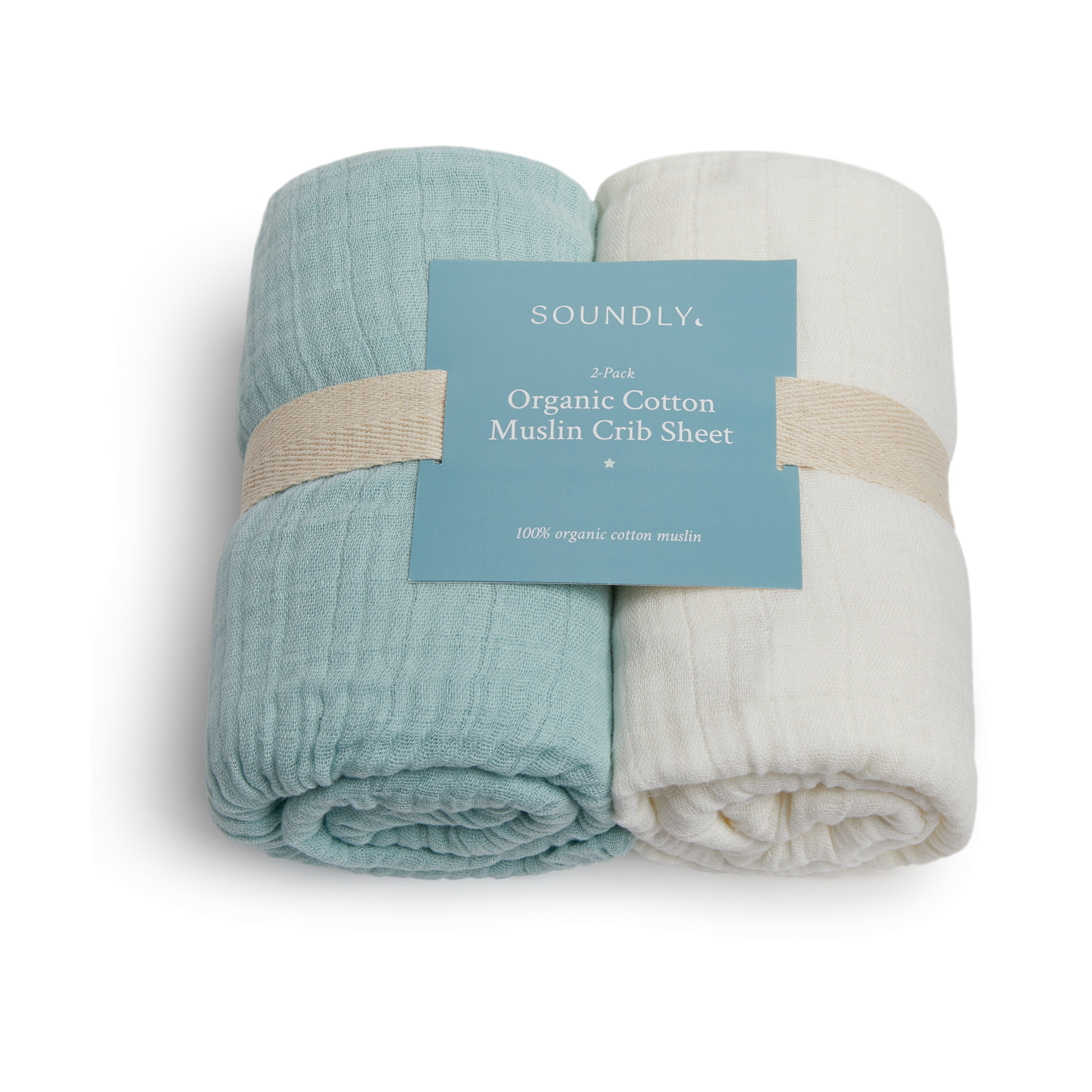Soundly Organic Cotton Muslin Crib Sheet (2 Pack).