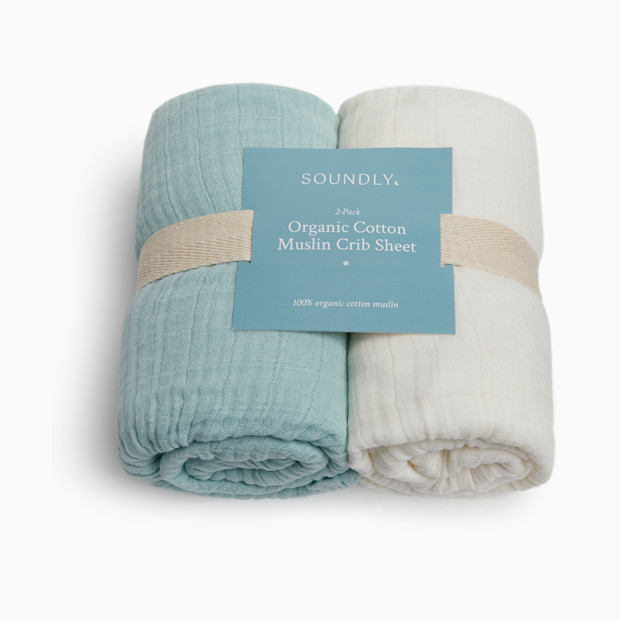 Soundly Organic Cotton Muslin Crib Sheet (2 Pack).