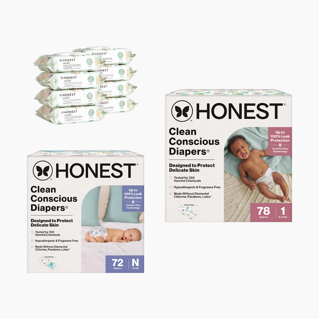The Honest Company Newborn Diapers & Wipes Starter Bundle - Neutral.