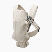 BabyBjörn Baby Carrier Mini, 3D Jersey, Light Beige | Newborn Carrier (7-25 lbs), Ergonomic, Easy-to-Use