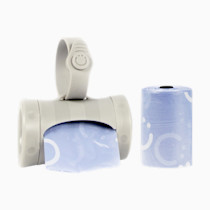 Ubbi Retractable On the Go Bag Dispenser for Travel, Diaper Bag Accessory Must Have for Newborn, Helpful Item, Baby Gift, Lavender Scented, Gray