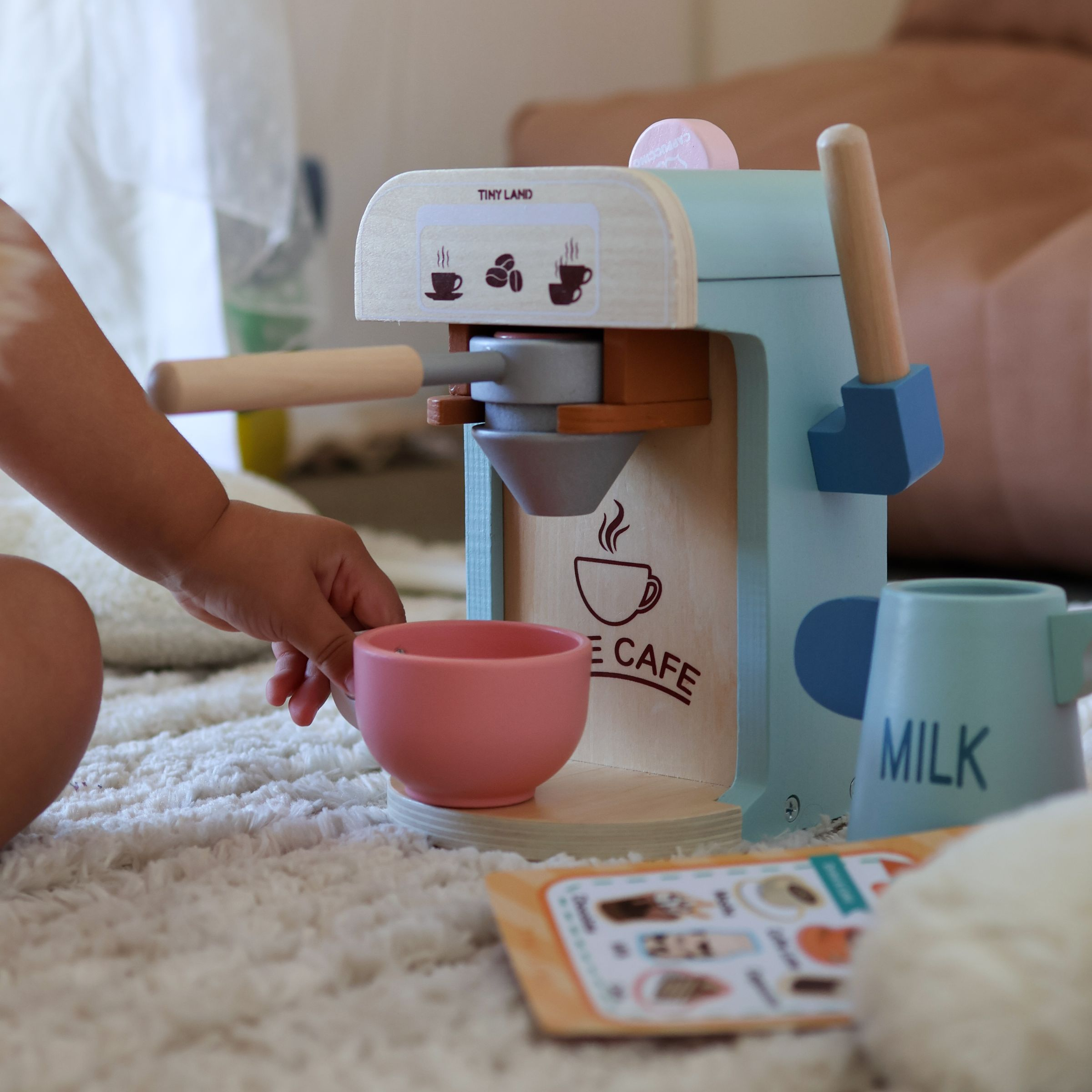 Tiny Land Wooden Coffee Maker Set.