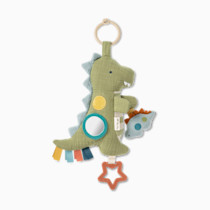 Itzy Ritzy Bitzy Traveler Car Seat & Stroller Toy for Babies – Developmental Sensory Toy Features Crinkle & Rattle Sounds & Multiple Textures –Hanging Travel Toy for On-the-Go Entertainment (Dinosaur)