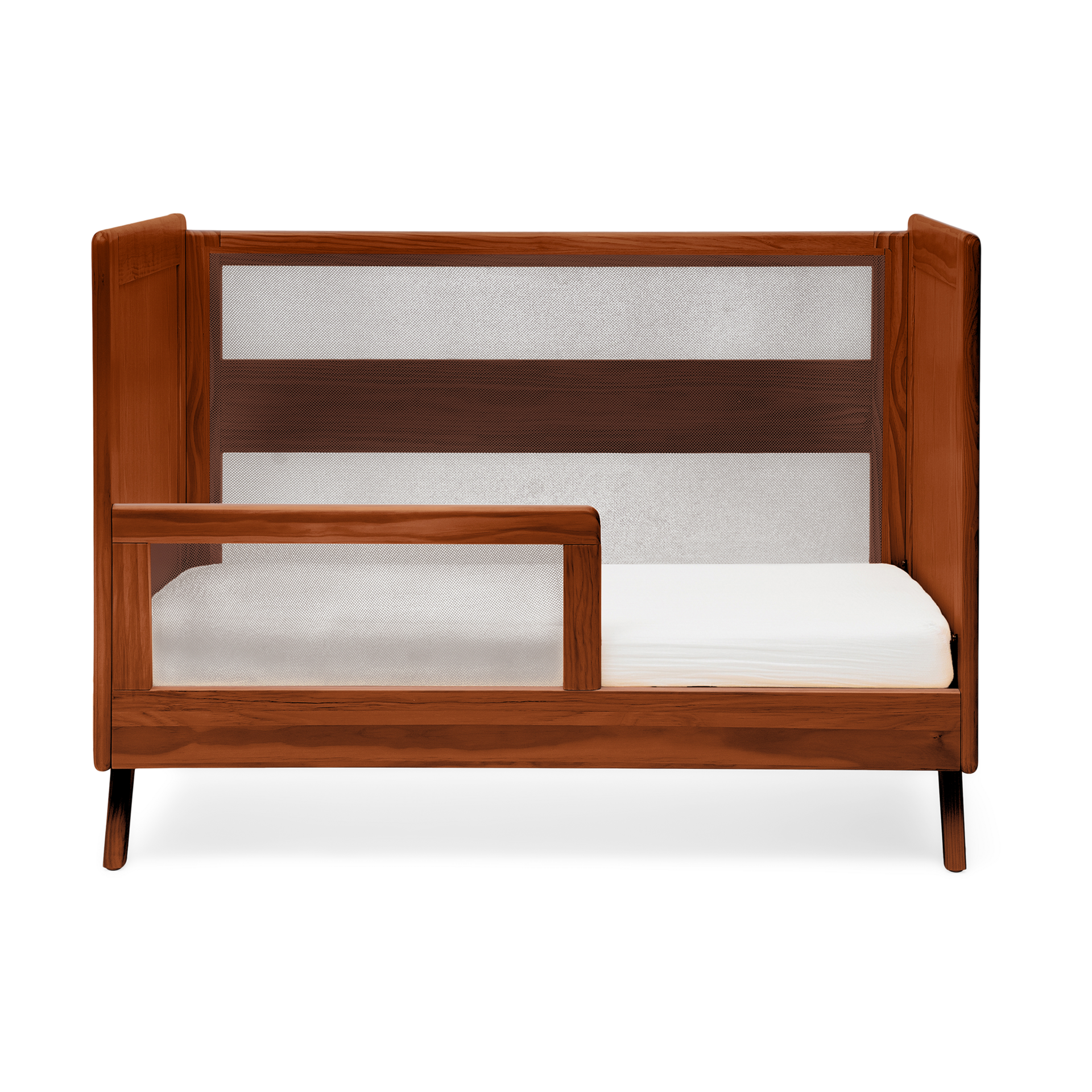 Halo 3-in-1 Breathable Mesh Convertible Crib with Conversion Kit - Walnut.