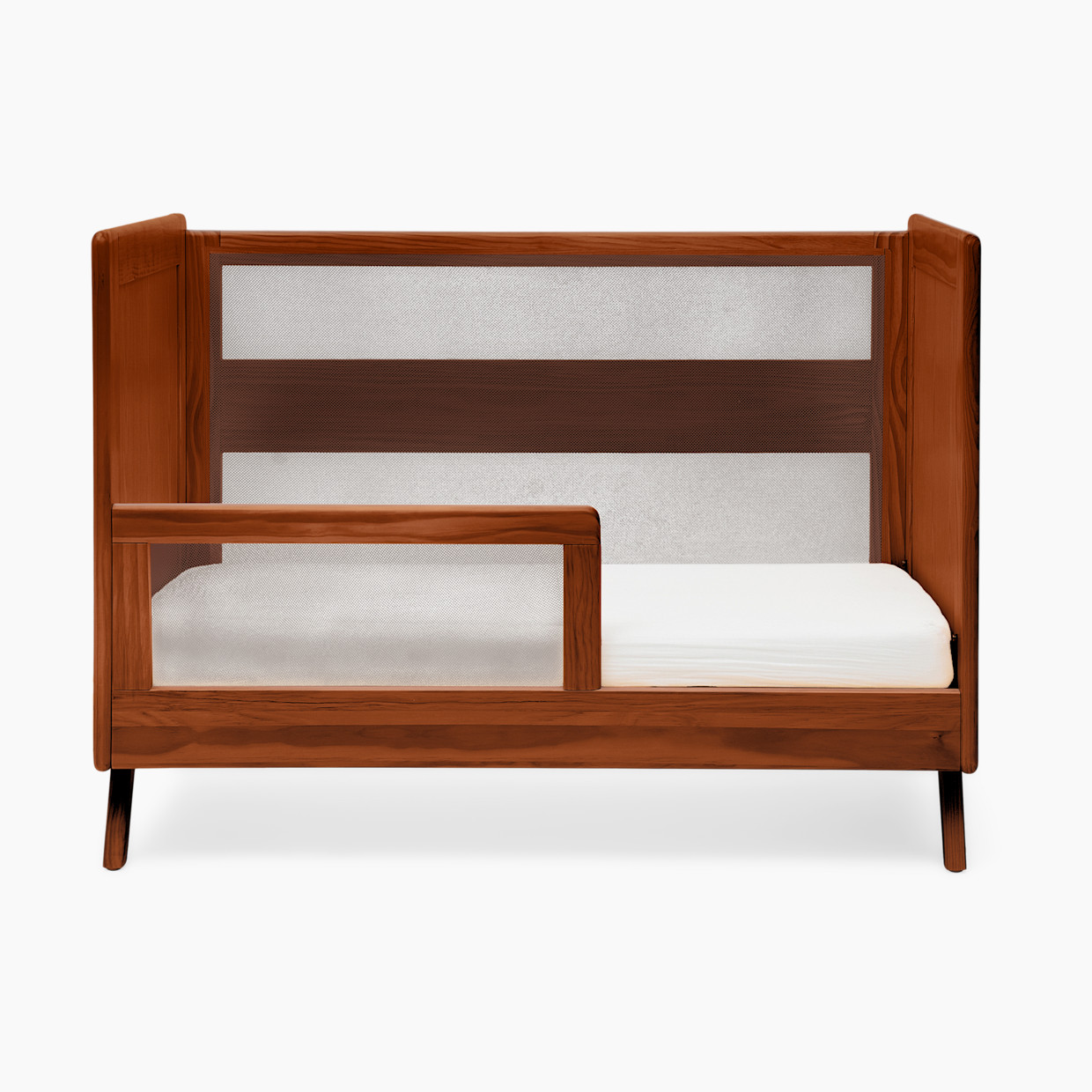 Halo 3-in-1 Breathable Mesh Convertible Crib with Conversion Kit - Walnut.