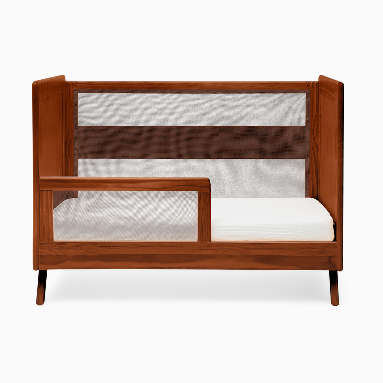 Halo 3-in-1 Breathable Mesh Convertible Crib with Conversion Kit - Walnut.