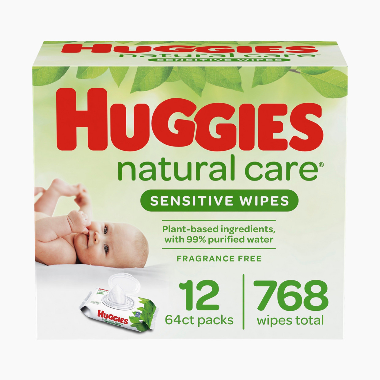 Huggies Natural Care Sensitive Wipes - 768 Count.