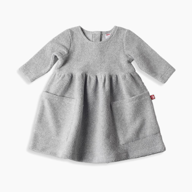 Zutano Cozie Fleece Dress - Gray Heather, 6 M.