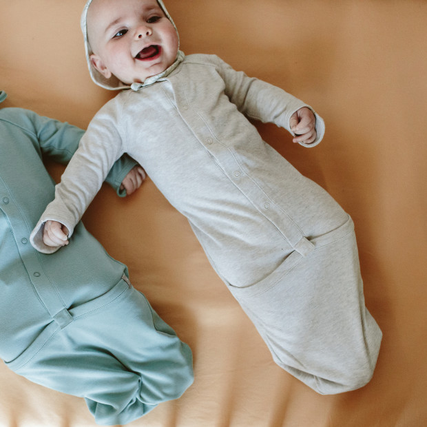 Goumi Kids 24hr Convertible Sleeper Baby Gown - Storm Gray, 0-3 M.