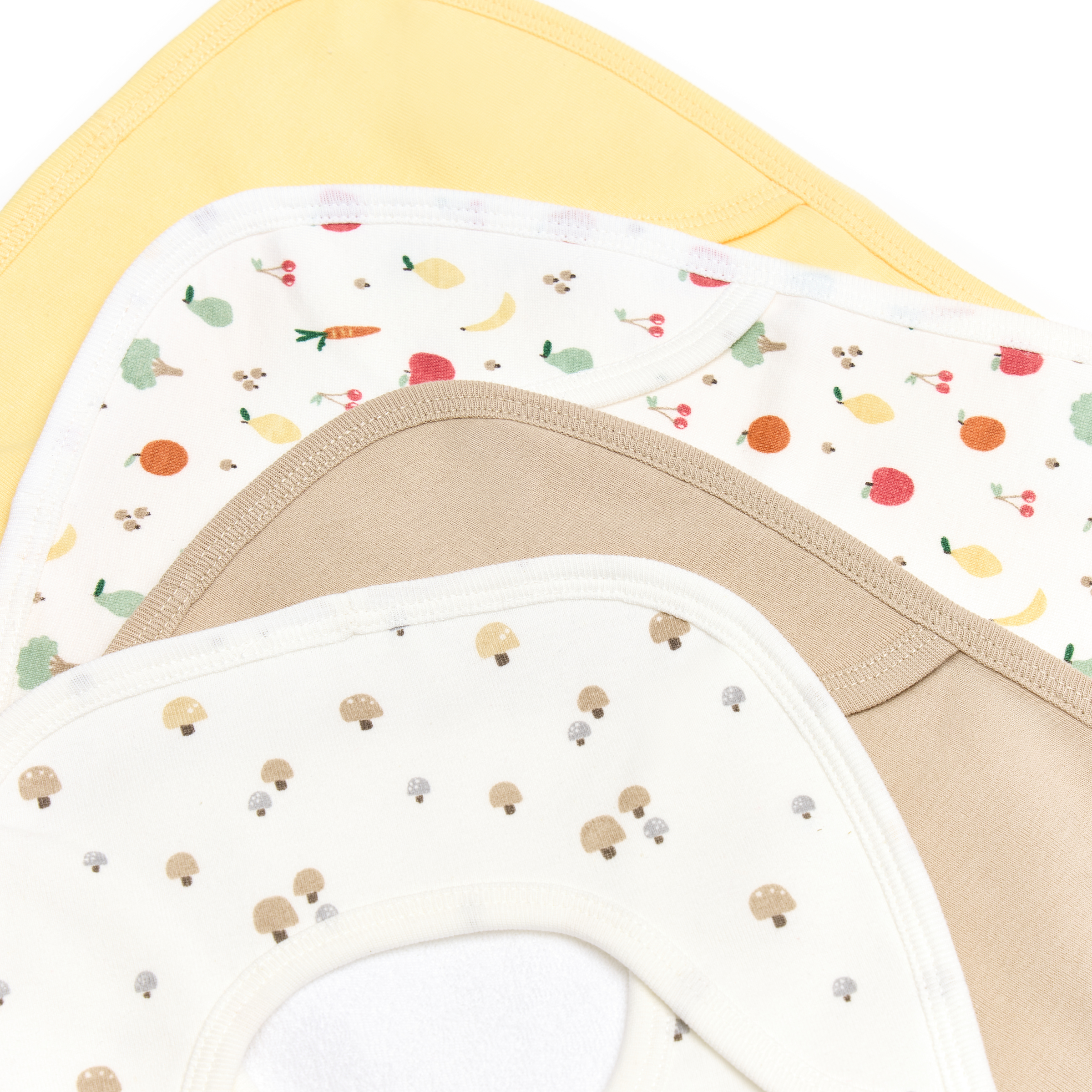 Small Story Organic Cotton Lap Shoulder Bib (4 Pack) - Veggie Garden.