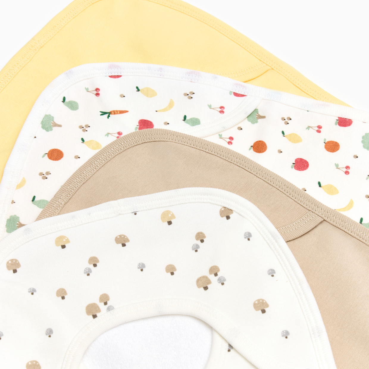 Small Story Organic Cotton Lap Shoulder Bib (4 Pack) - Veggie Garden.