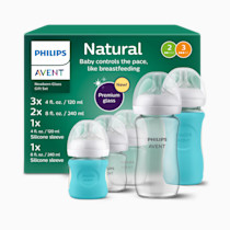 Philips Avent Glass Natural Bottle with Natural Response Nipple, Baby Set
