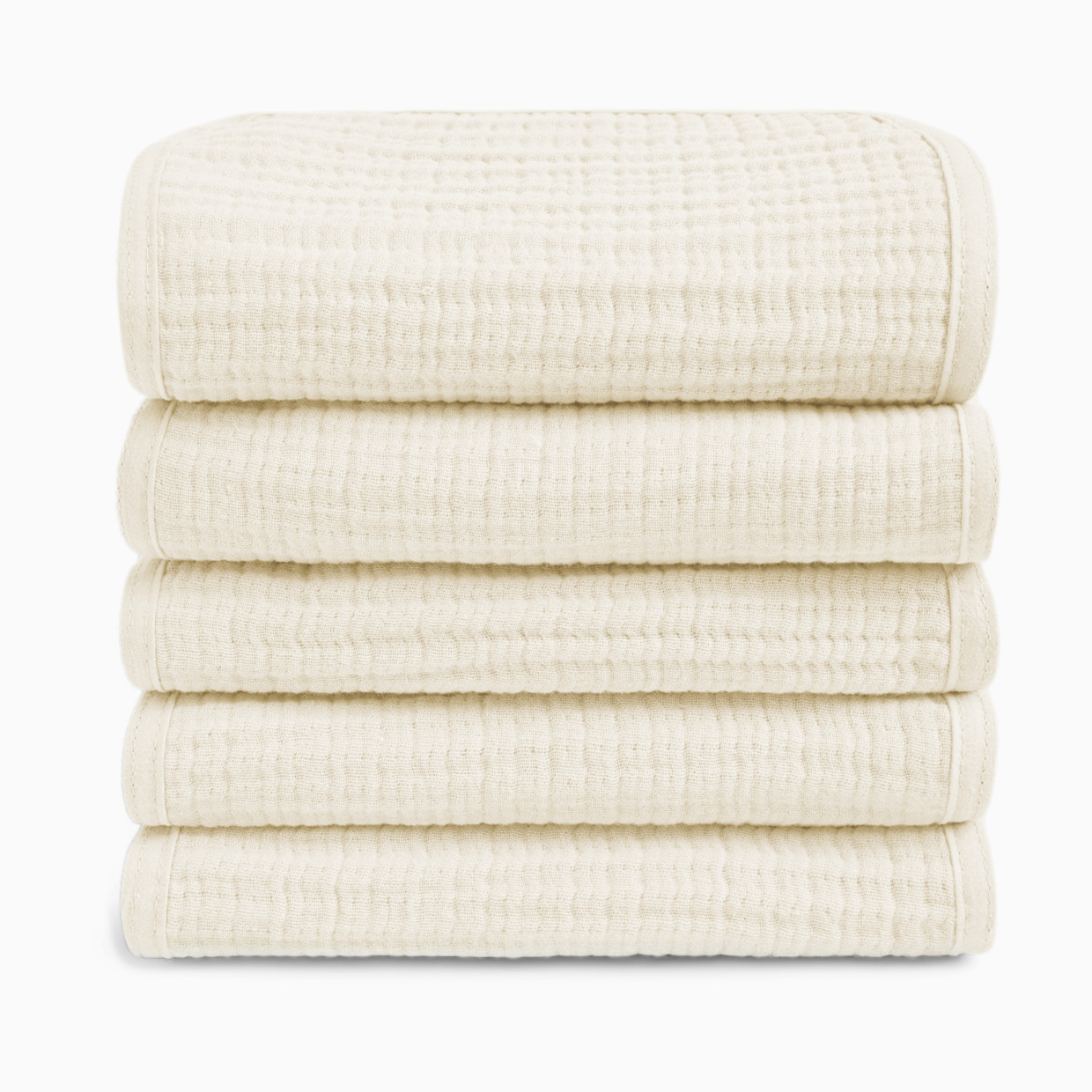 Small Story Organic Cotton Muslin Burp Cloths Multipack - White, 5.