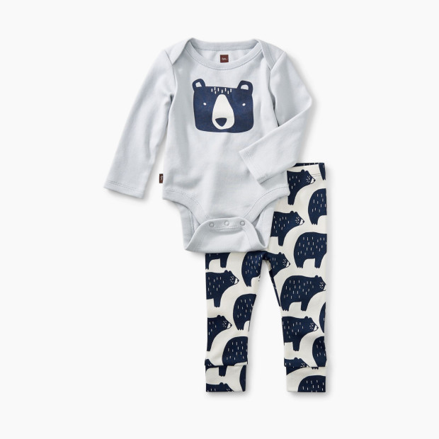 Tea Collection Bodysuit & Pant Outfit - Bear Sterling, 0-3 Months.