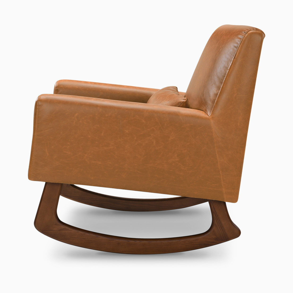 Nursery Works Sleepytime Rocker - Pu Tan Leather/Walnut Legs.