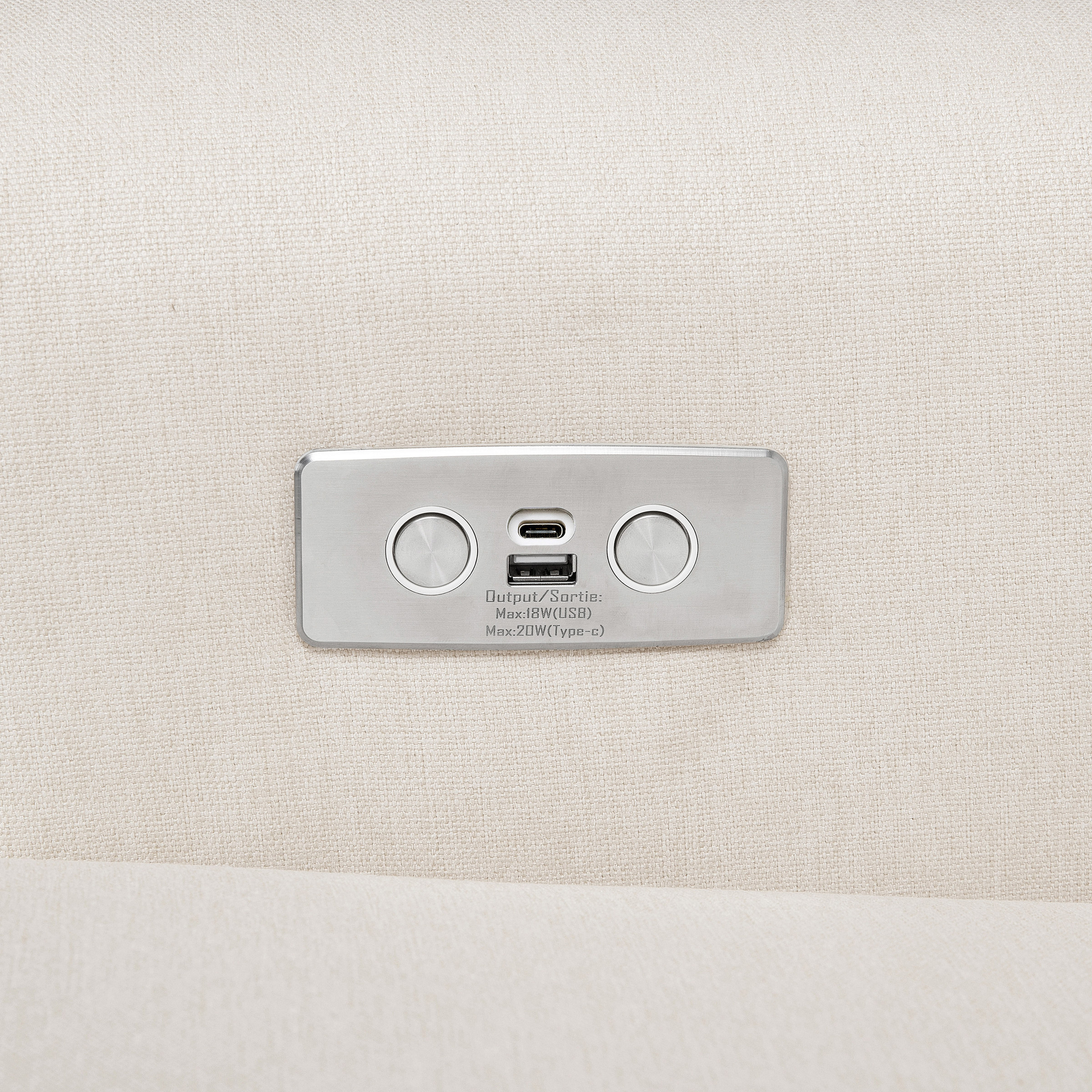 Namesake Harbour Electronic Recliner & Swivel Glider - Performance Cream Eco Weave.