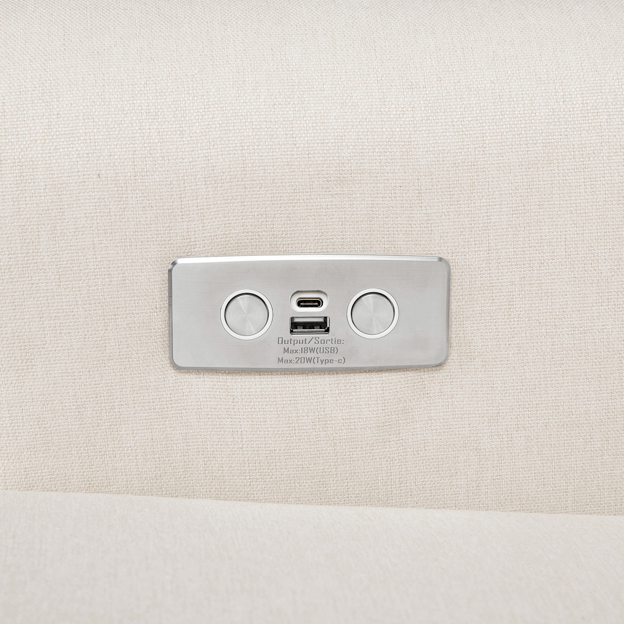 Namesake Harbour Electronic Recliner & Swivel Glider - Performance Cream Eco Weave.