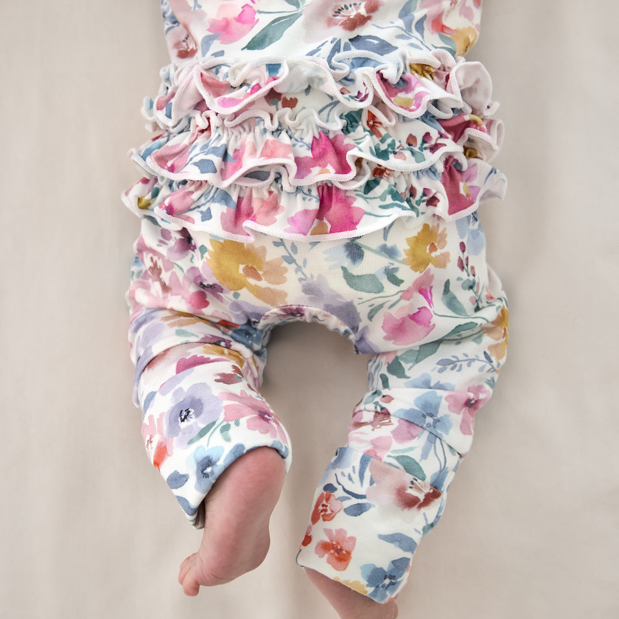 Little Sleepies Ruffle Zippy - Tiny Blooms, Micro Preemie.