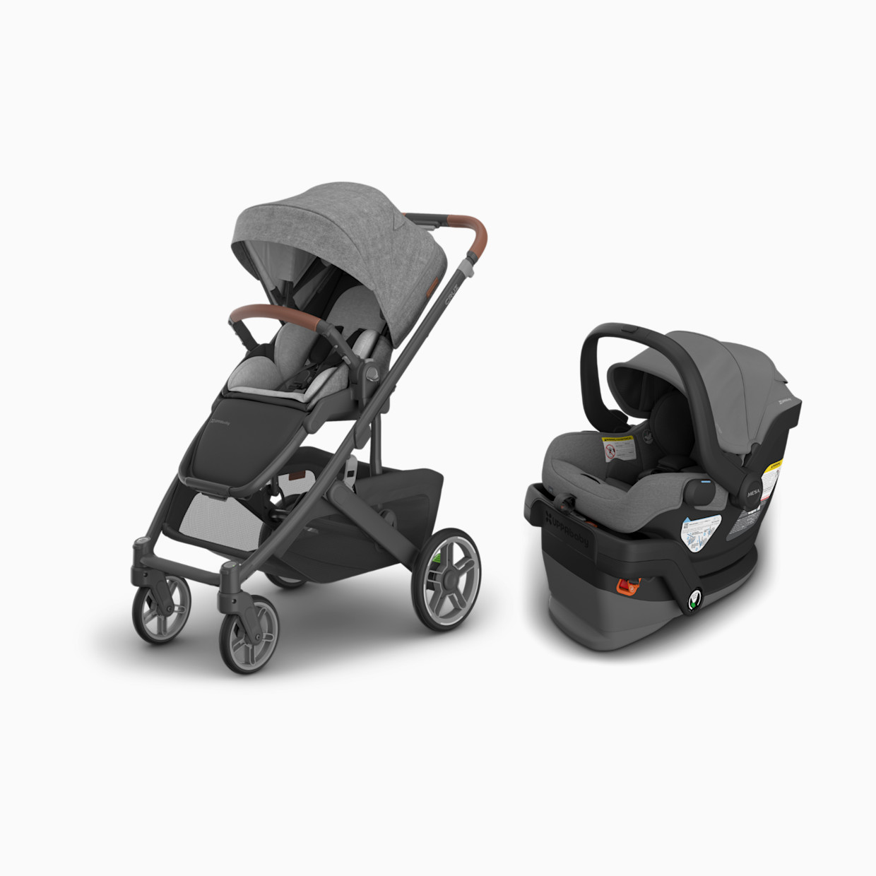 UPPAbaby Cruz V3 Stroller & Mesa V3 Infant Car Seat Travel System - Greyson.